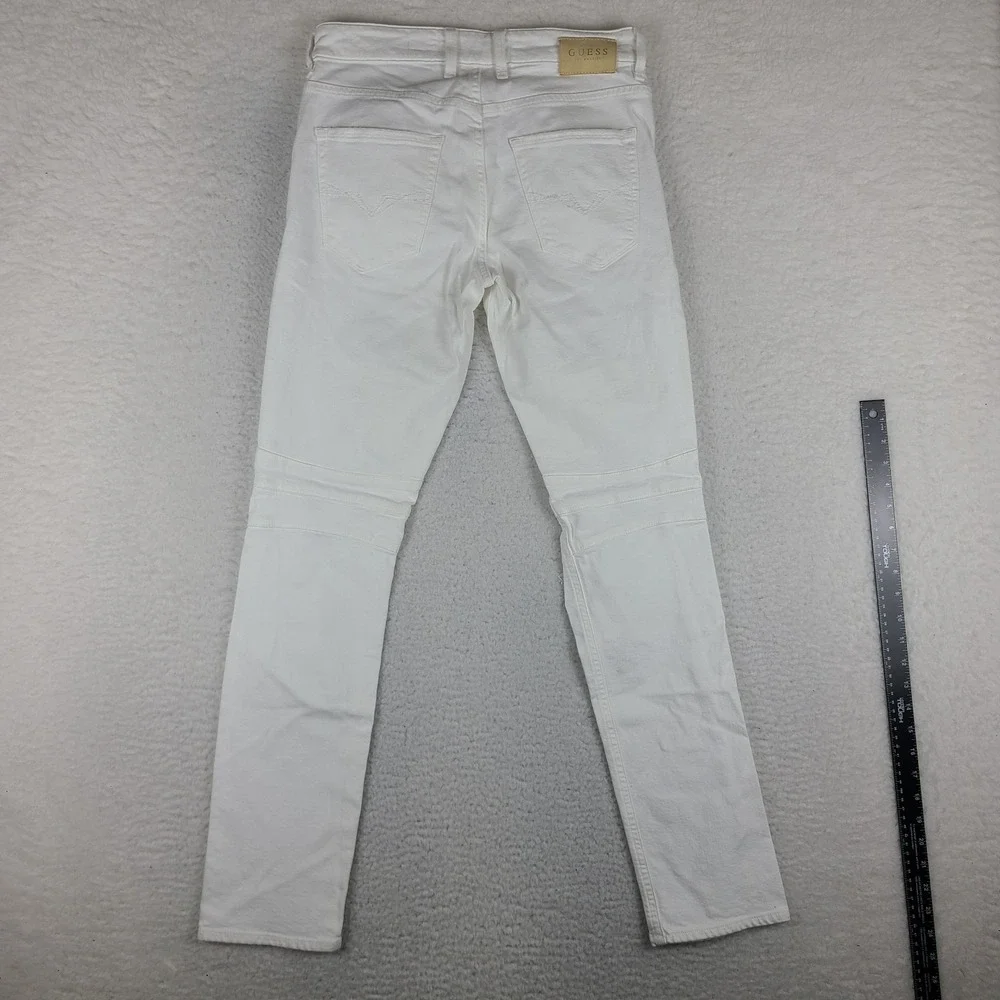 GUESS Jeans Mens 30x32 White Wash Slim Tapered Distressed‎ Denim